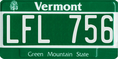 VT license plate LFL756