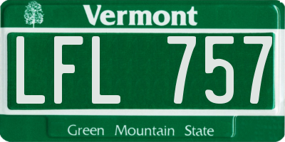 VT license plate LFL757
