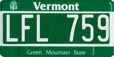 VT license plate LFL759