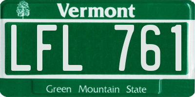 VT license plate LFL761