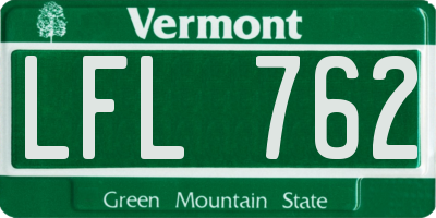 VT license plate LFL762