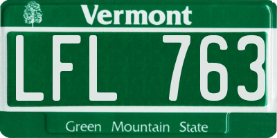 VT license plate LFL763