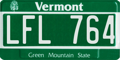 VT license plate LFL764