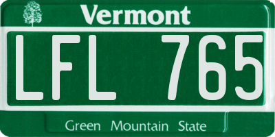 VT license plate LFL765