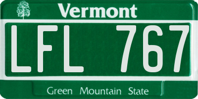 VT license plate LFL767