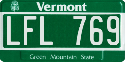 VT license plate LFL769
