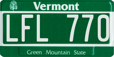 VT license plate LFL770