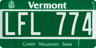VT license plate LFL774