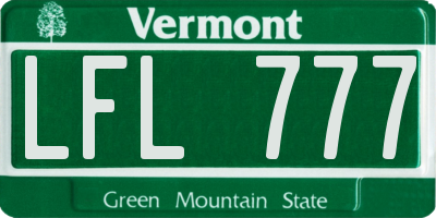 VT license plate LFL777