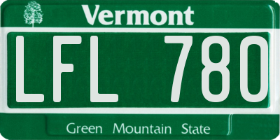 VT license plate LFL780