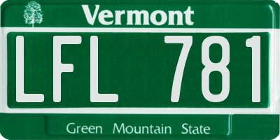 VT license plate LFL781