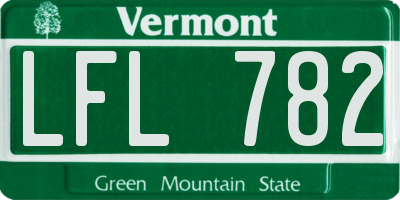 VT license plate LFL782