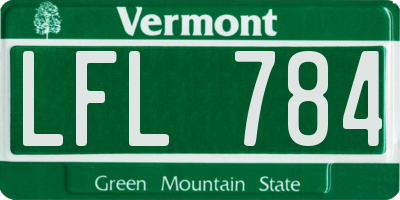 VT license plate LFL784