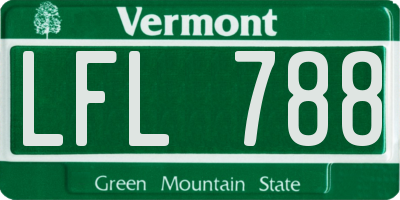 VT license plate LFL788