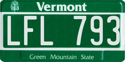 VT license plate LFL793