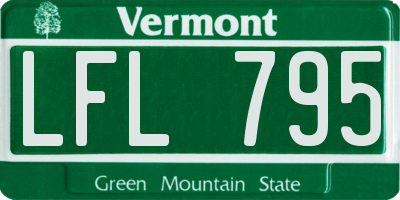 VT license plate LFL795