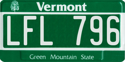 VT license plate LFL796