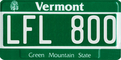 VT license plate LFL800
