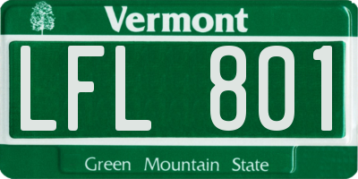 VT license plate LFL801