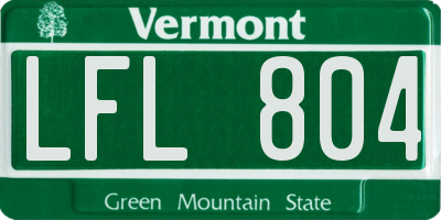 VT license plate LFL804