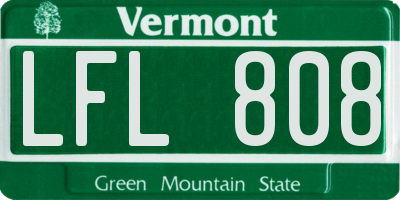 VT license plate LFL808