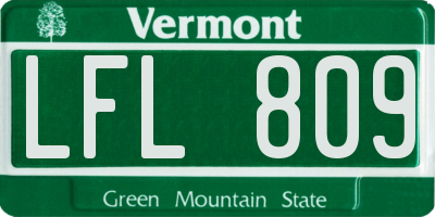 VT license plate LFL809