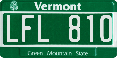 VT license plate LFL810