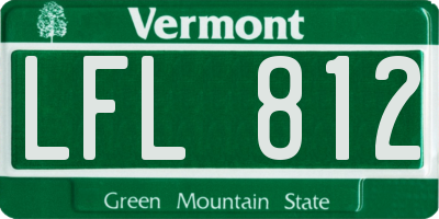 VT license plate LFL812