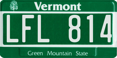 VT license plate LFL814