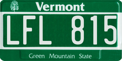 VT license plate LFL815