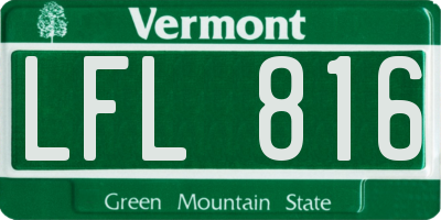 VT license plate LFL816