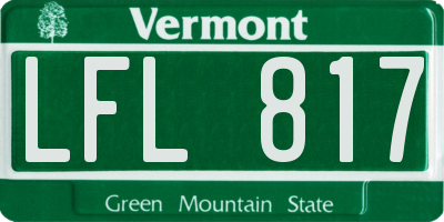 VT license plate LFL817