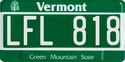 VT license plate LFL818