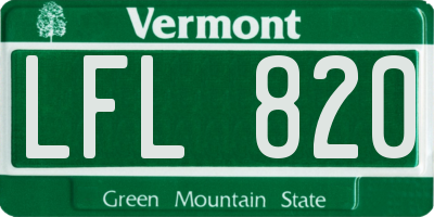 VT license plate LFL820