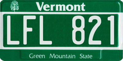 VT license plate LFL821