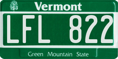 VT license plate LFL822