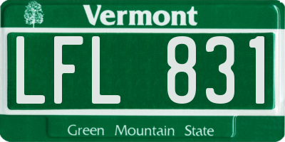 VT license plate LFL831
