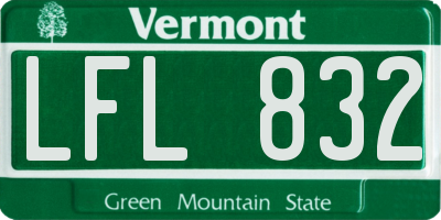 VT license plate LFL832
