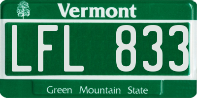 VT license plate LFL833