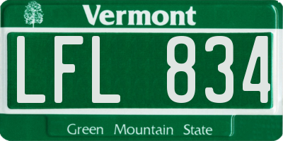 VT license plate LFL834