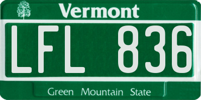 VT license plate LFL836