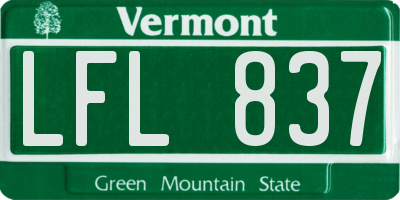 VT license plate LFL837