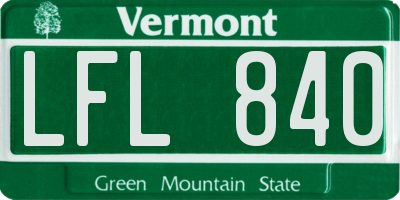 VT license plate LFL840