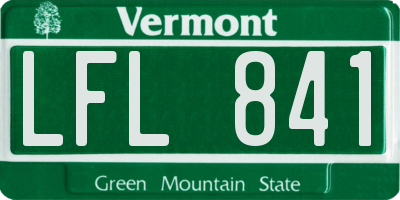 VT license plate LFL841