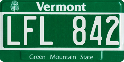 VT license plate LFL842