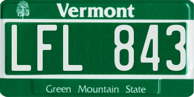 VT license plate LFL843