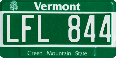VT license plate LFL844