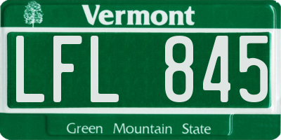 VT license plate LFL845