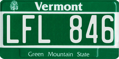 VT license plate LFL846