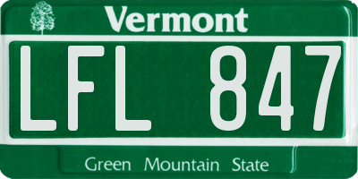 VT license plate LFL847